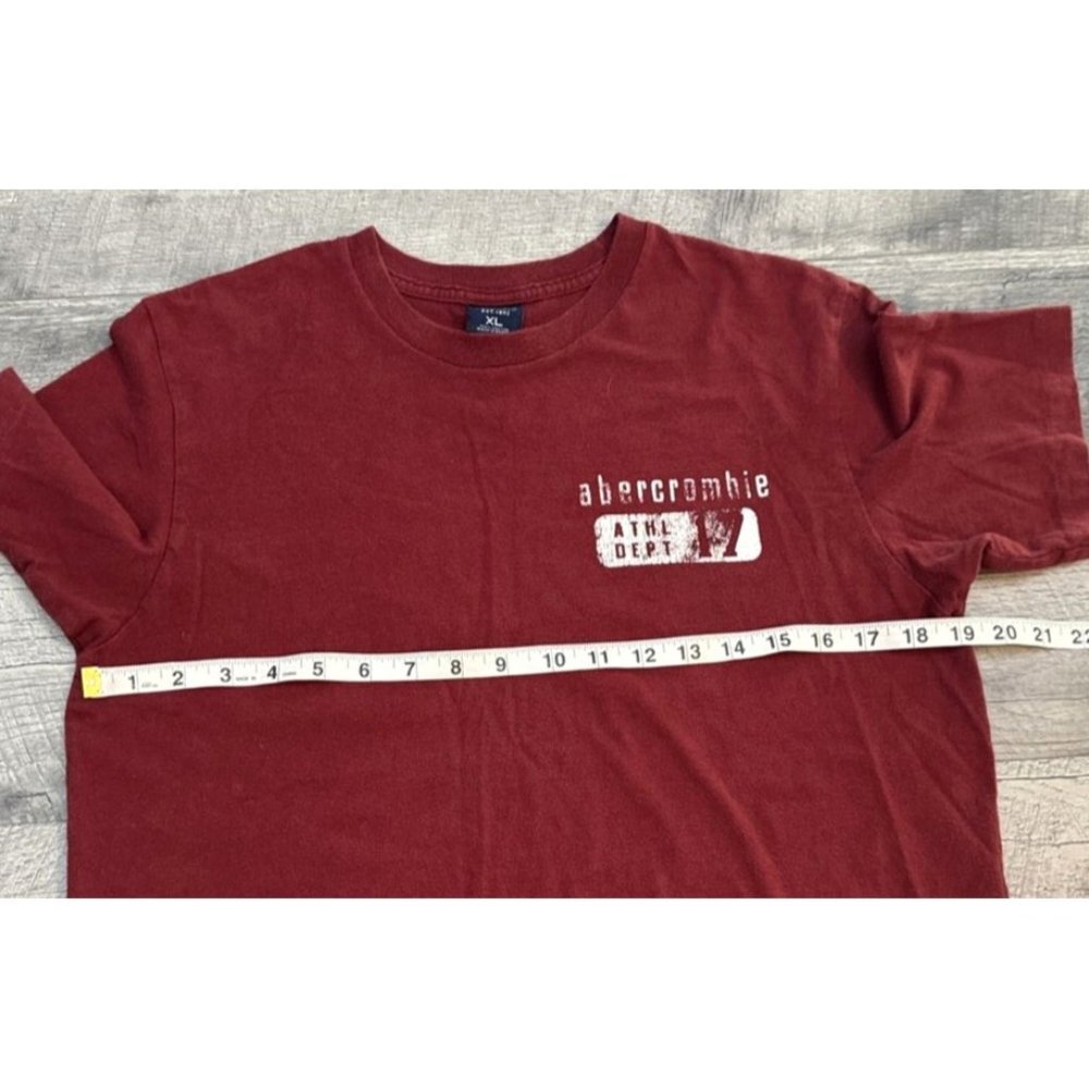 Vintage Abercrombie Shirt Mens XL Red Spell Out Single Stitch Tee Preppy 90s - Picture 7 of 8